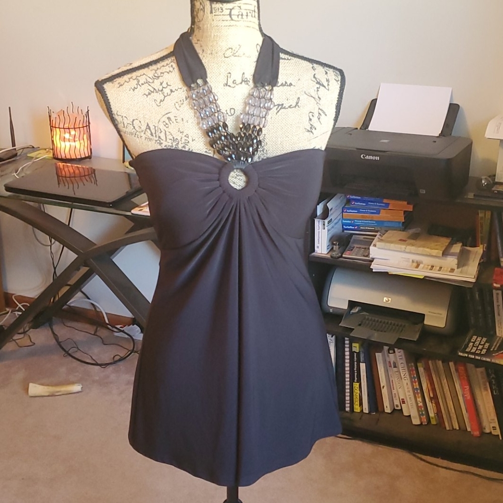 C Graffitti black halter top size Large